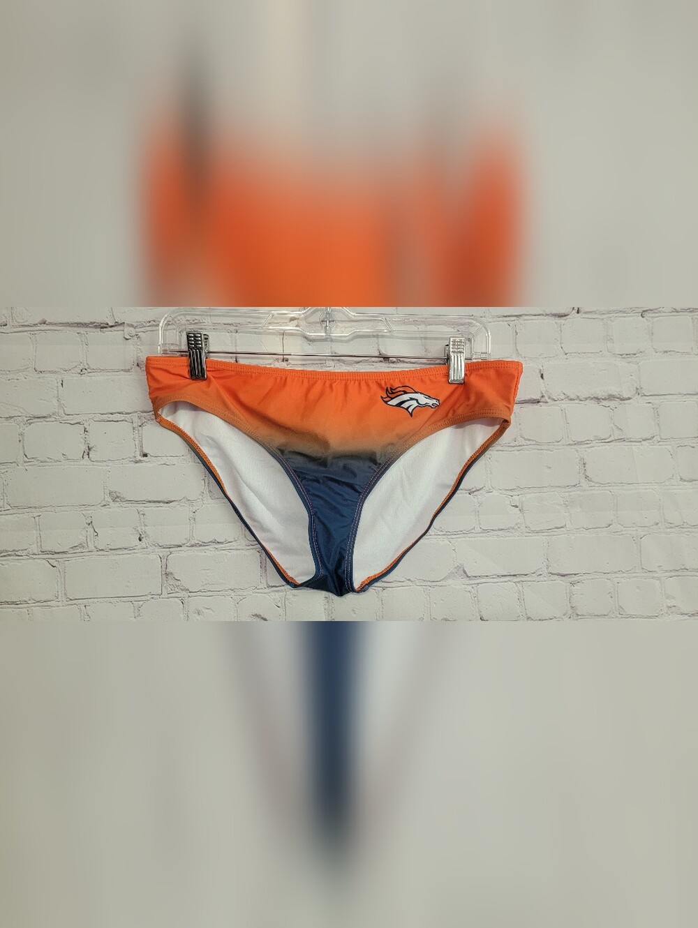 Womens Orange & Navy Swim Brief Denver Broncos Large